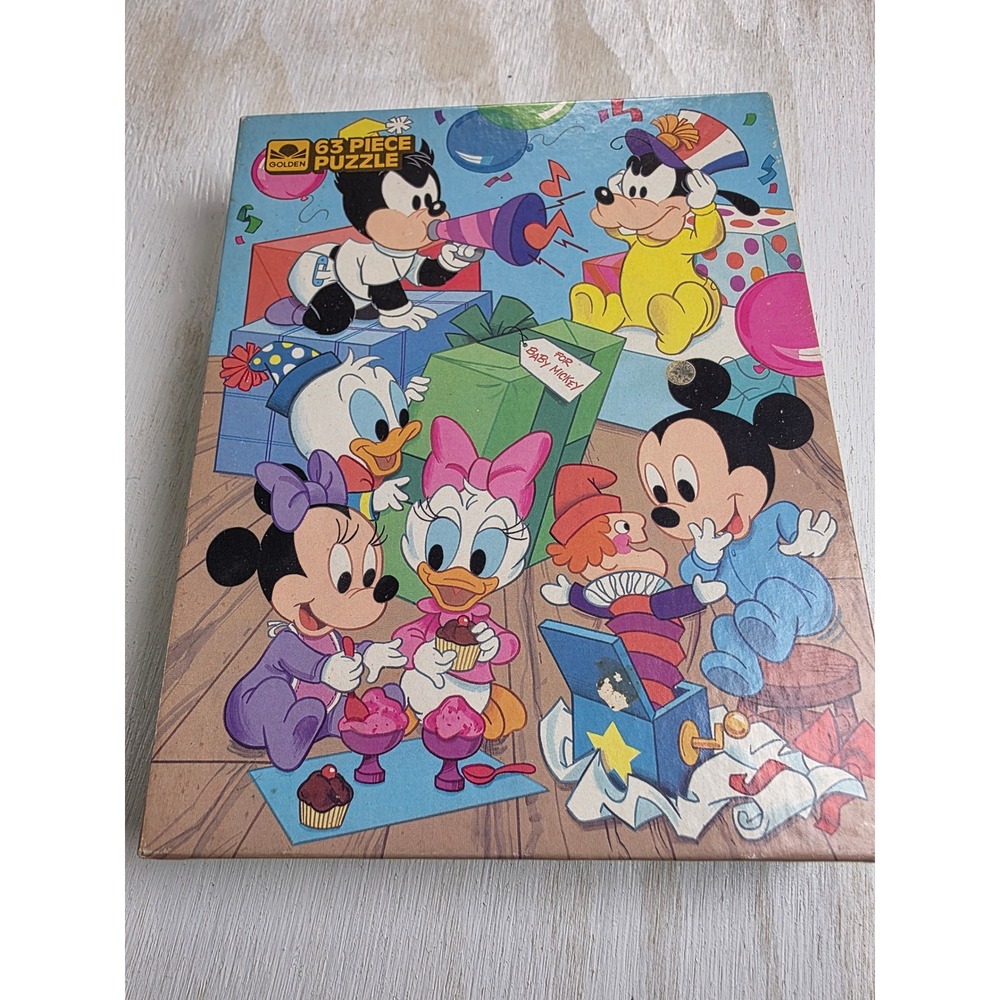 Vintage 1984 Disney Baby Mickey and Friends 63 Piece Jigsaw Puzzle Golden 80s